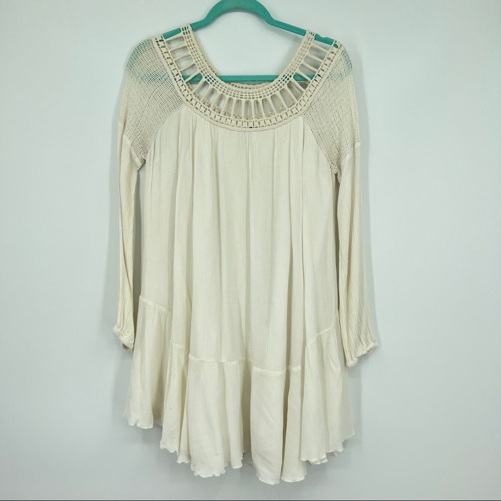 Free People cream crochet dress size small ♥️